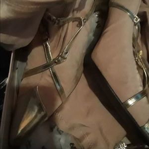 Michael Antonio Camel & Gold Boots (Size 10)